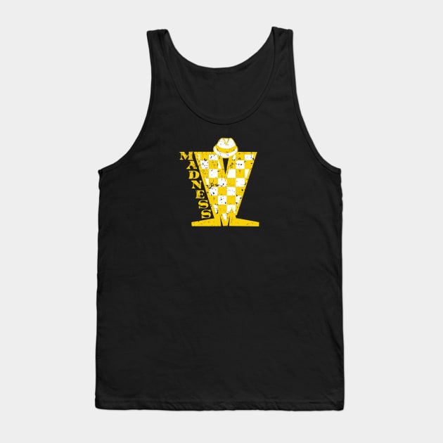 Madness Vintage Checkerboard Gold & White Tank Top by Skate Merch